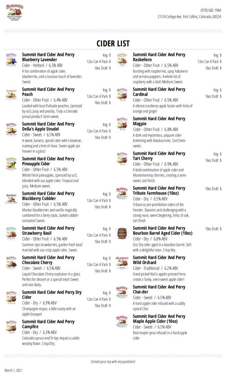 Our Hard Ciders Summit Hard Cider and Perry Company, LLC